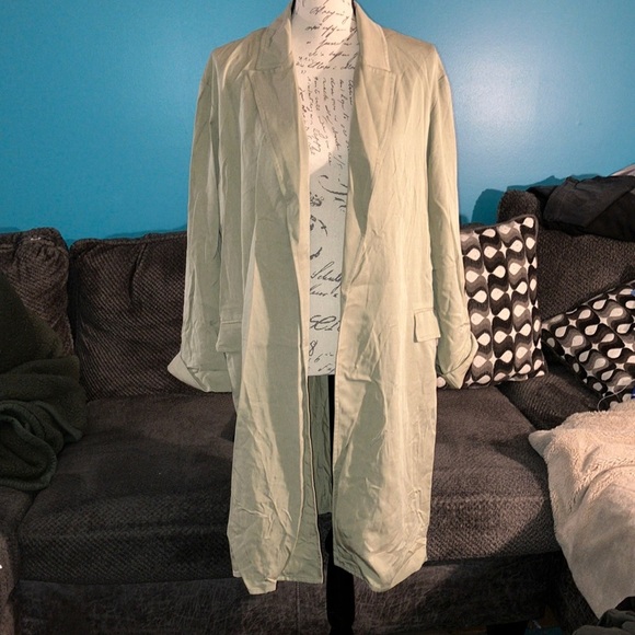 Zara Flowy Open Trench Coat, Small - Picture 1 of 6